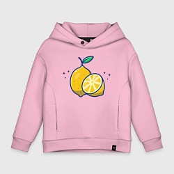 Толстовка оверсайз детская Вкусные Лимончики, цвет: светло-розовый