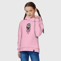 Толстовка оверсайз детская Volkswagen - art logo, цвет: светло-розовый — фото 2