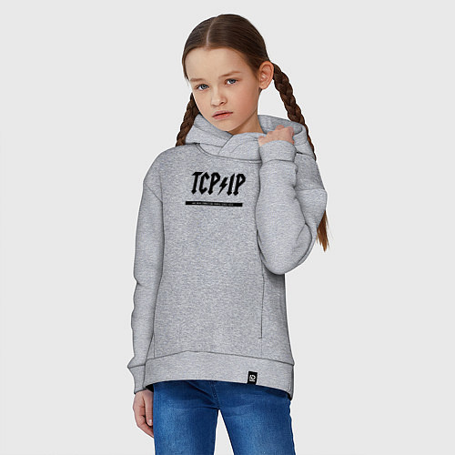Детское худи оверсайз TCPIP Connecting people since 1972 / Меланж – фото 3