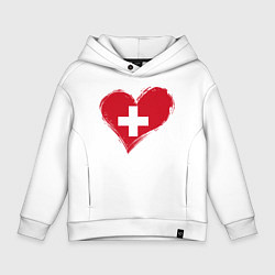 Детское худи оверсайз Сердце - Швейцария