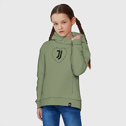 Толстовка оверсайз детская Лого Juventus в сердечке, цвет: авокадо — фото 2