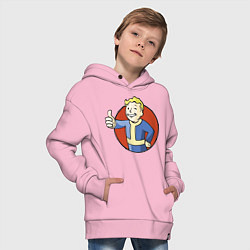 Толстовка оверсайз детская Vault boy like, цвет: светло-розовый — фото 2