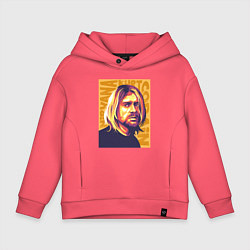 Толстовка оверсайз детская Nirvana - Cobain, цвет: коралловый