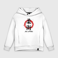 Детское худи оверсайз Jiu jitsu red splashes logo