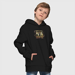Толстовка оверсайз детская PUBG Mobile - gold theme, цвет: черный — фото 2