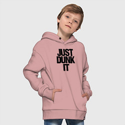 Толстовка оверсайз детская Just Dunk It, цвет: пыльно-розовый — фото 2