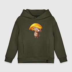 Детское худи оверсайз Маленькая собачка с зонтиком