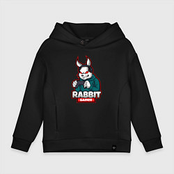 Толстовка оверсайз детская Rabbit Gamer, цвет: черный