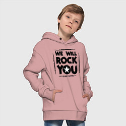 Толстовка оверсайз детская We rock you, цвет: пыльно-розовый — фото 2