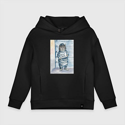 Детское худи оверсайз Акварельный рисунок плохой кот