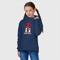 Толстовка оверсайз детская Радужные друзья - Красный, цвет: тёмно-синий — фото 2