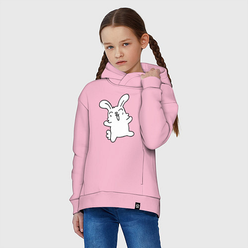 Детское худи оверсайз Happy Bunny / Светло-розовый – фото 3
