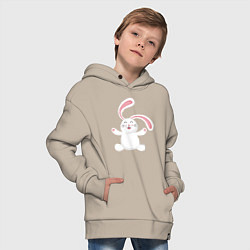 Толстовка оверсайз детская Happy Rabbit, цвет: миндальный — фото 2