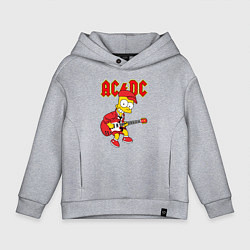 Толстовка оверсайз детская AC DC Барт Симпсон, цвет: меланж