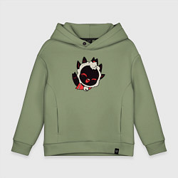 Детское худи оверсайз Cult of the Lamb - Овечка радостно приветствует