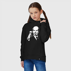 Толстовка оверсайз детская Ленин с Правдой, цвет: черный — фото 2