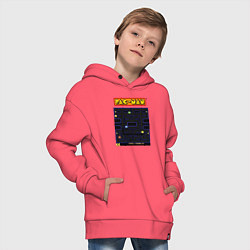Толстовка оверсайз детская Pac-Man на ZX-Spectrum, цвет: коралловый — фото 2