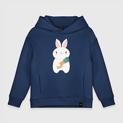 Толстовка оверсайз детская Carrot rabbit, цвет: тёмно-синий