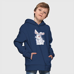Толстовка оверсайз детская Пушистый кролик, цвет: тёмно-синий — фото 2