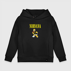 Толстовка оверсайз детская Гомер Nirvana, цвет: черный