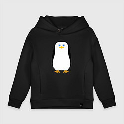 Толстовка оверсайз детская Красивый пингвин, цвет: черный
