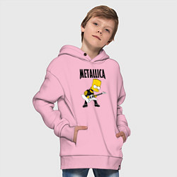 Толстовка оверсайз детская Металлика Барт Симпсон, цвет: светло-розовый — фото 2