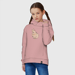 Толстовка оверсайз детская Милый кролик гуашью, цвет: пыльно-розовый — фото 2
