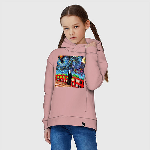 Детское худи оверсайз Безликий Гог / Пыльно-розовый – фото 3