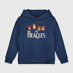 Толстовка оверсайз детская The Beagles, цвет: тёмно-синий
