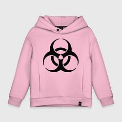 Толстовка оверсайз детская Biological hazard, цвет: светло-розовый