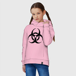 Толстовка оверсайз детская Biological hazard, цвет: светло-розовый — фото 2