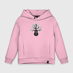 Детское худи оверсайз Разросшееся дерево гитара с музыкальными нотами