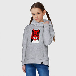 Толстовка оверсайз детская Zaraki Kempachi white outline, цвет: меланж — фото 2