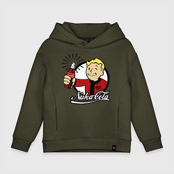 Толстовка оверсайз детская Vault boy - nuka cola, цвет: хаки