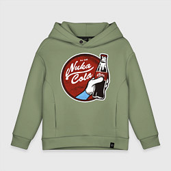 Толстовка оверсайз детская Nuka cola sticker, цвет: авокадо