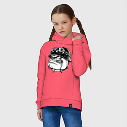 Толстовка оверсайз детская Evil bulldog head, цвет: коралловый — фото 2