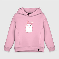 Толстовка оверсайз детская Круглый кролик, цвет: светло-розовый