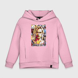 Толстовка оверсайз детская Брэд Питт в молодости, цвет: светло-розовый