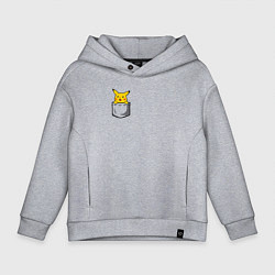Детское худи оверсайз Пикачу в кармане арт