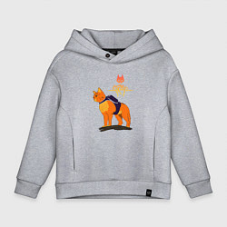 Толстовка оверсайз детская Stray - cat logo, цвет: меланж