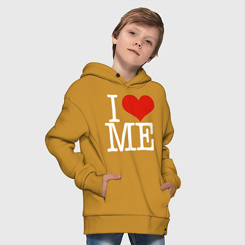Детское худи оверсайз I love me / Горчичный – фото 4