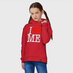 Толстовка оверсайз детская I love me, цвет: красный — фото 2