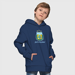 Толстовка оверсайз детская Эмблема федерации футбола Аргентины, цвет: тёмно-синий — фото 2