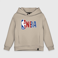 Толстовка оверсайз детская NBA - big logo, цвет: миндальный