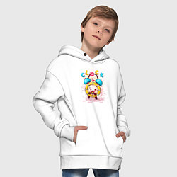 Толстовка оверсайз детская Весёлый будильник, цвет: белый — фото 2