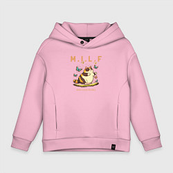 Толстовка оверсайз детская Man I Love Felines, цвет: светло-розовый