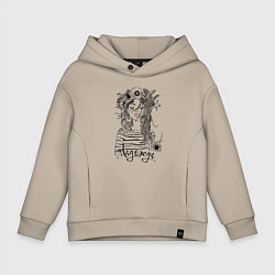 Детское худи оверсайз Надежда в венке из летних цветов