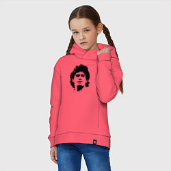 Толстовка оверсайз детская Face Maradona, цвет: коралловый — фото 2