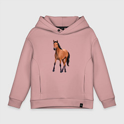 Толстовка оверсайз детская Кигер-мустанг, цвет: пыльно-розовый