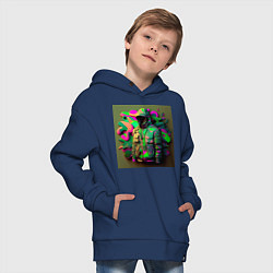 Толстовка оверсайз детская Комуфляж воина, цвет: тёмно-синий — фото 2